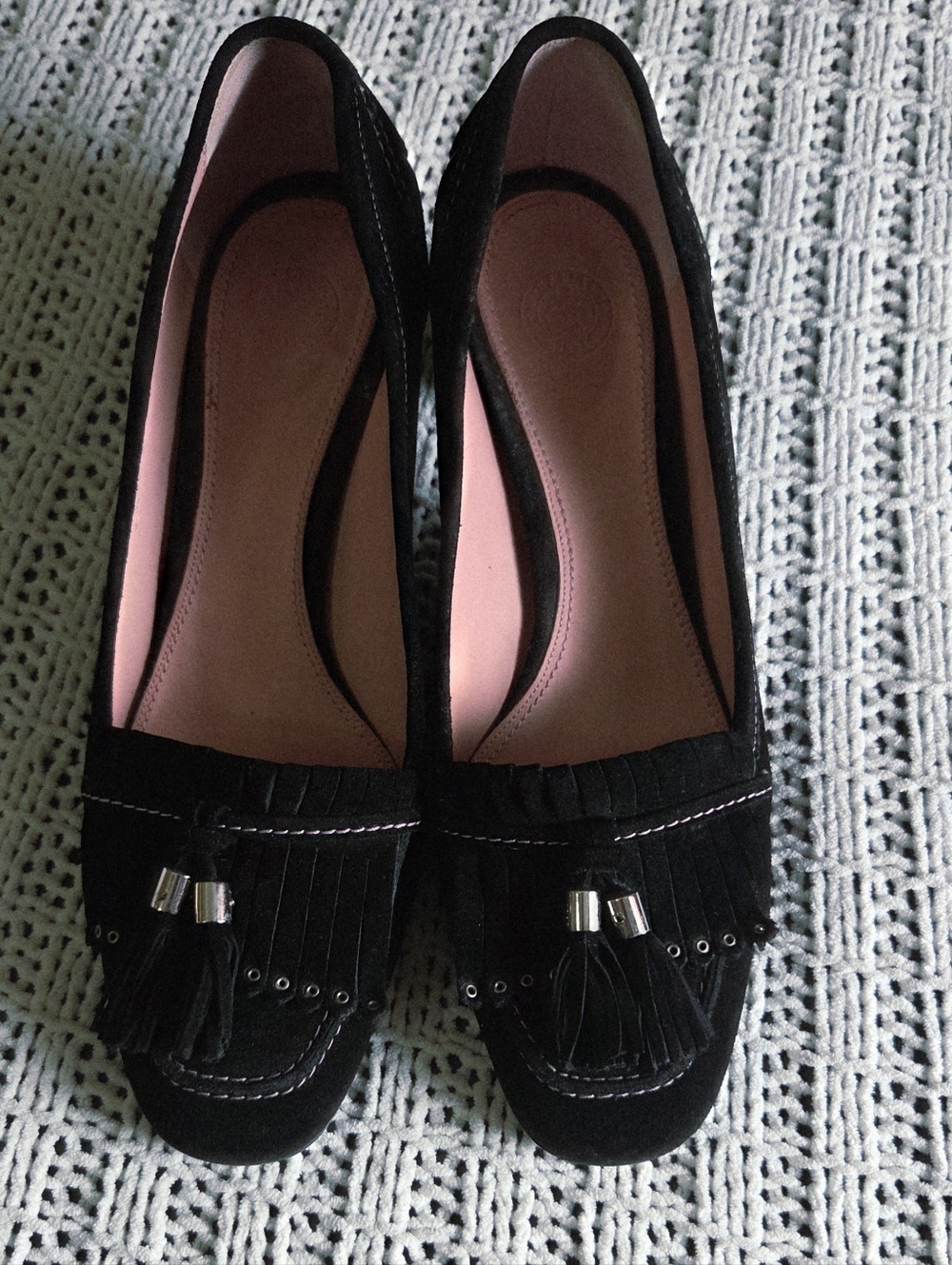 Bally Suede Loafer Pumps Black Made in Italy Size 39.5
